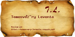 Temesváry Levente névjegykártya